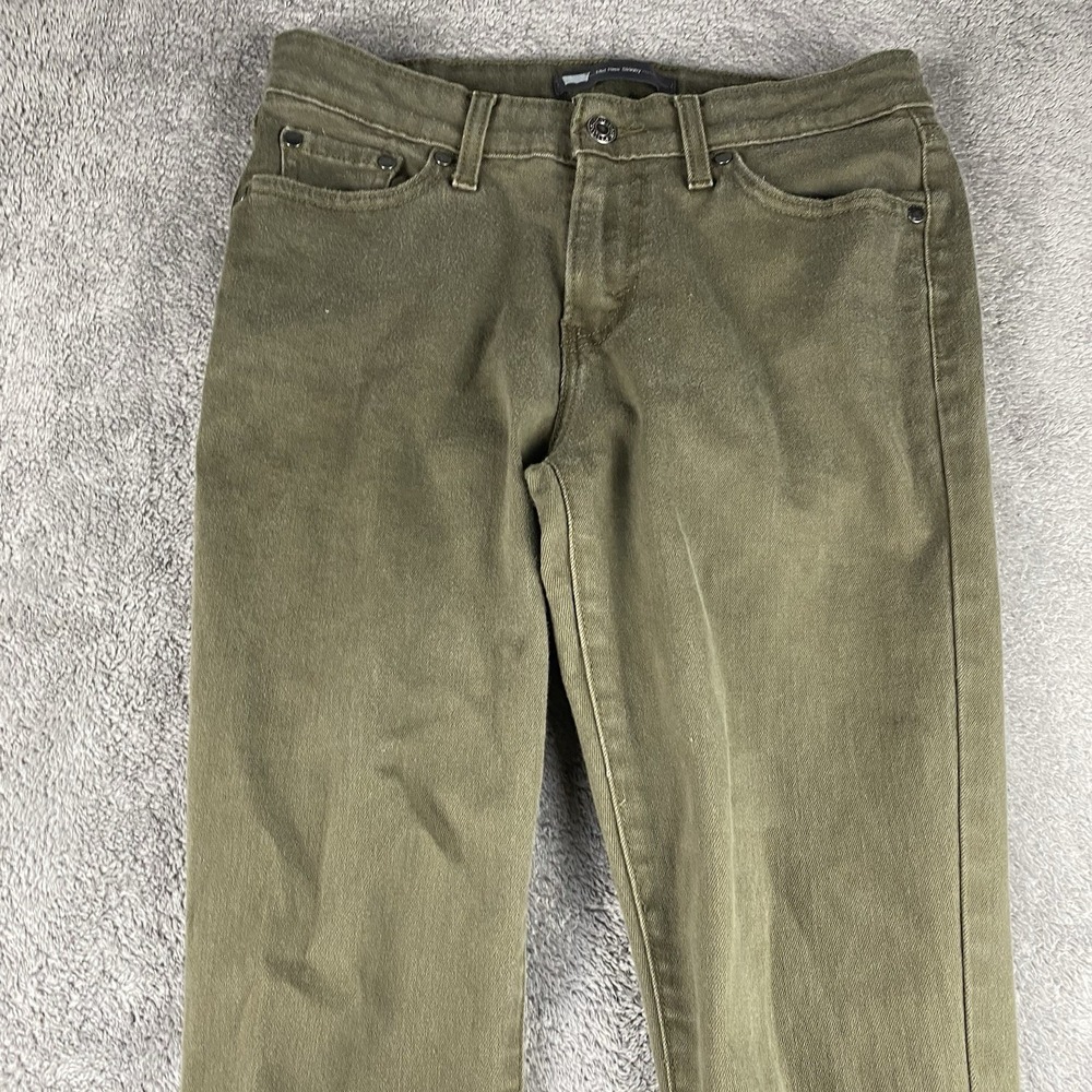 Levis Mid Rise Skinny Jeans Womens 6M 28x28 Olive Green Pants Mid Rise - Picture 3 of 15